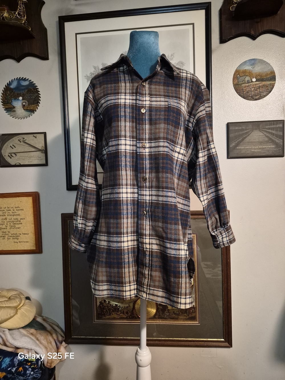 Vintage Pendleton Lined Wool Plaid Overshirt Medium